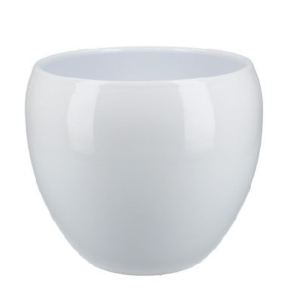 Ceramics Bowl pot d19/21*18.5cm white Vase
